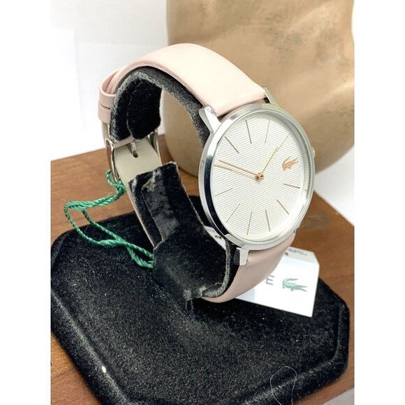 Lacoste Women\'s Watch 2001070 Moon Quartz Silver Dial Pink Leather Band … main image 5